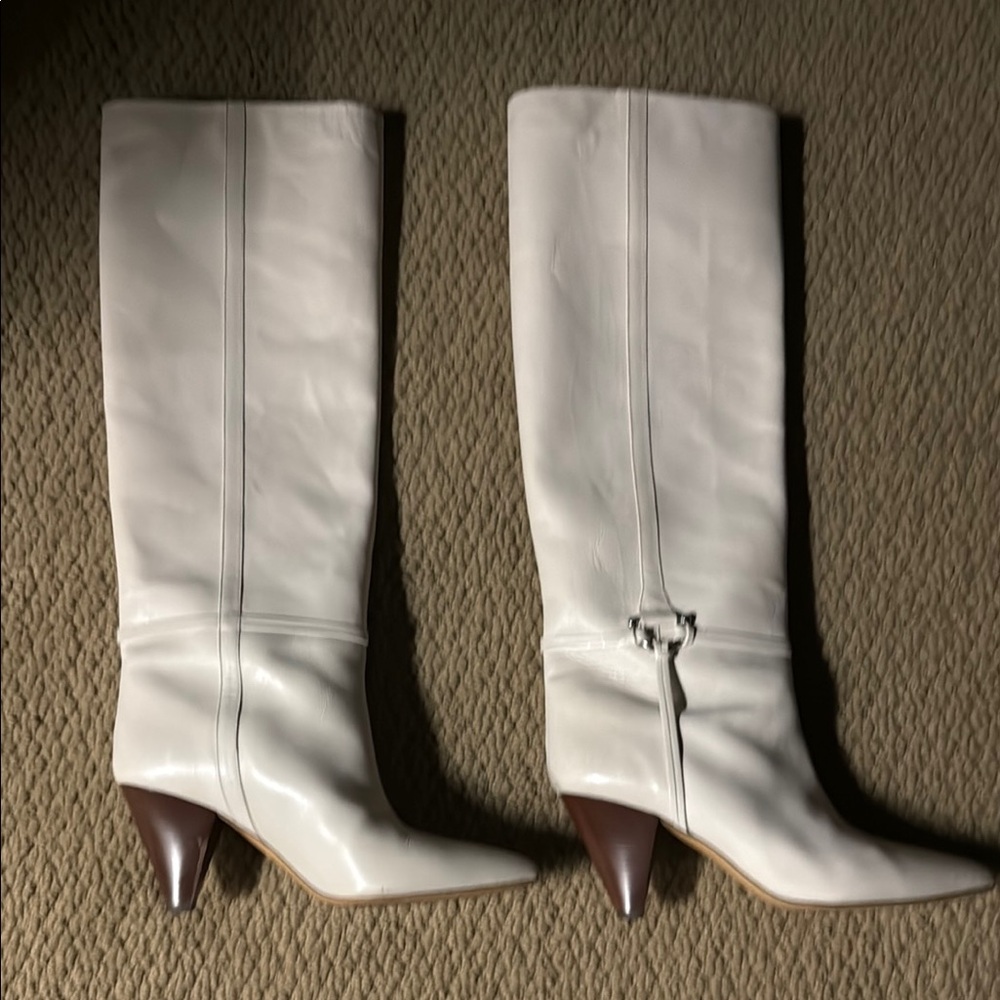 Elegant White Knee-High Women's Boots
